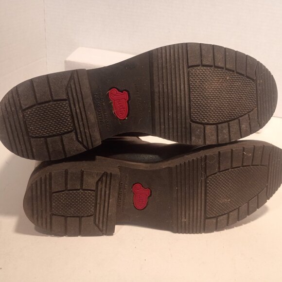 JUSTIN Men's Sz 9.5D Brown Leather Pull-on Round Toe Western Work Boots - Picture 12 of 12